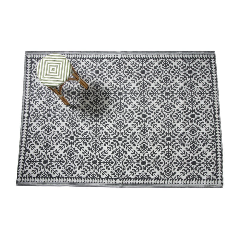 Buitenkleed ethnic - zwart - 160x230 cm