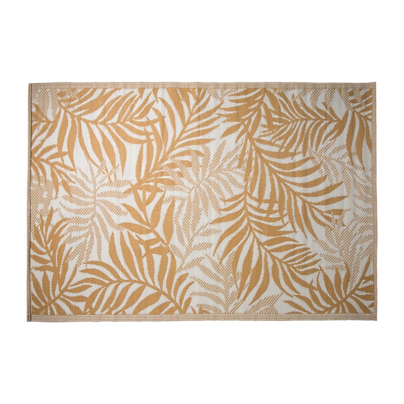 Buitenkleed leaves - geel - 160x230 cm
