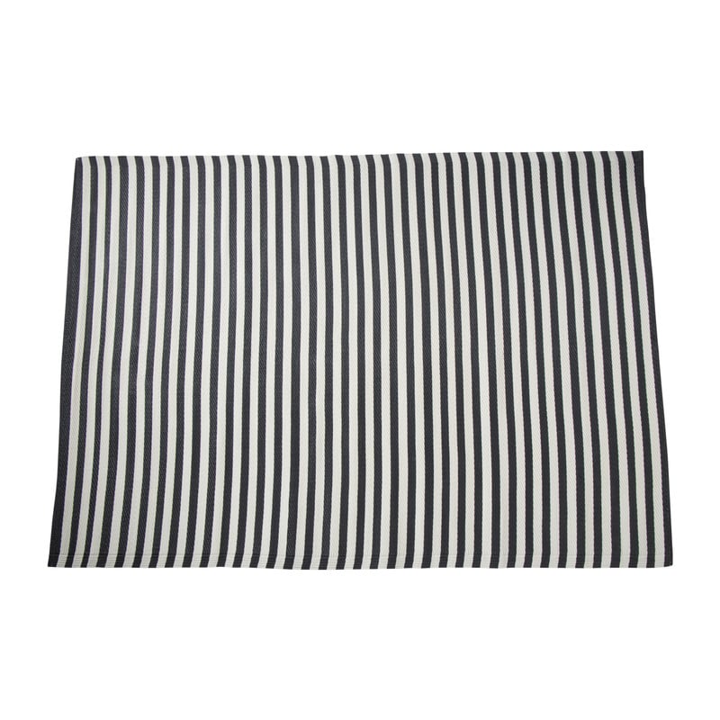 Buitenkleed streep - zwart/wit - 160x230 cm