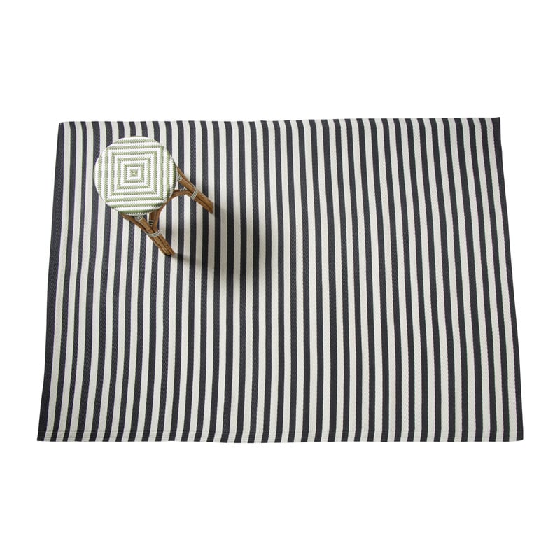 Buitenkleed streep - zwart/wit - 160x230 cm