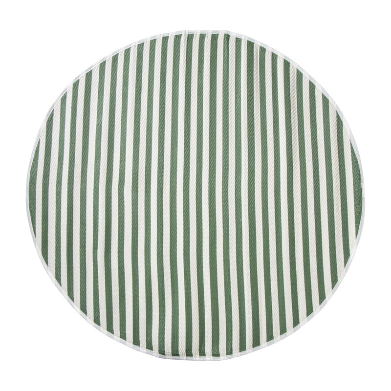 Buitenkleed streep - groen - ø150 cm