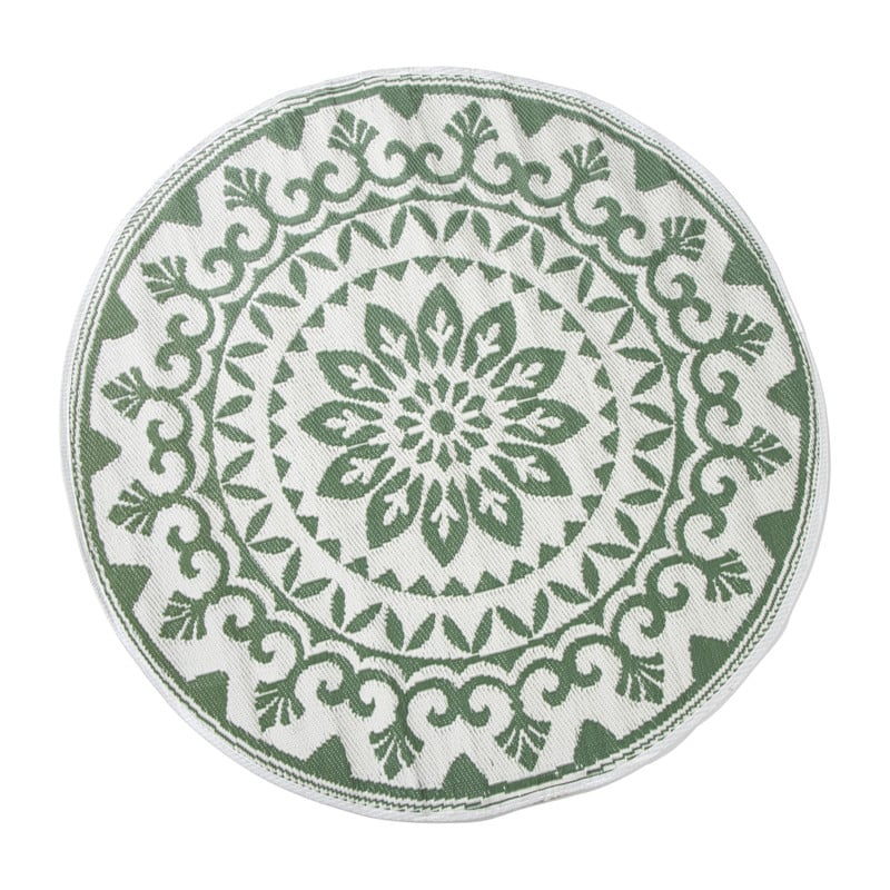 Buitenkleed bloem - groen - ø150 cm