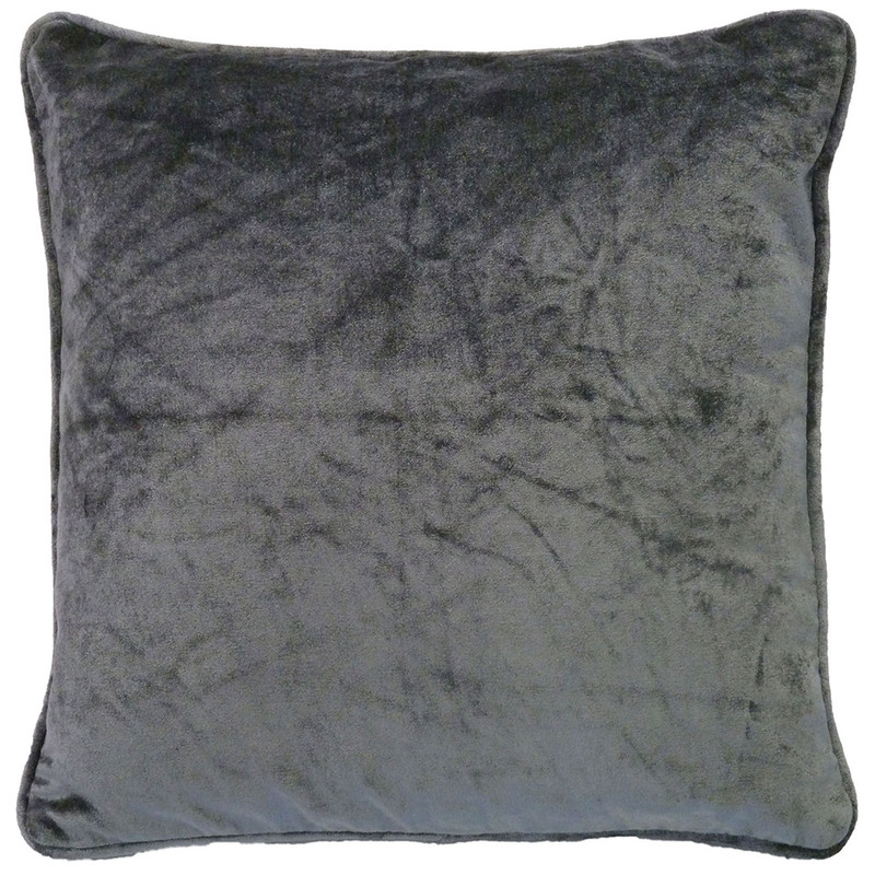 Dutch Decor sierkussen fluweel - donker grijs - 45x45 cm