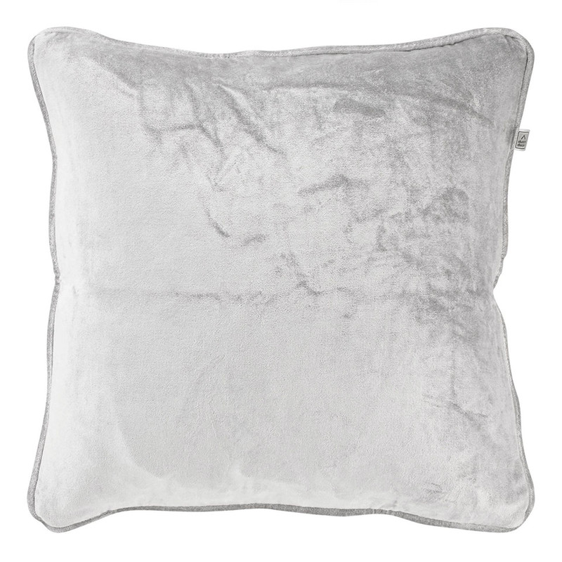 Dutch Decor sierkussen fluweel - licht grijs - 45x45 cm