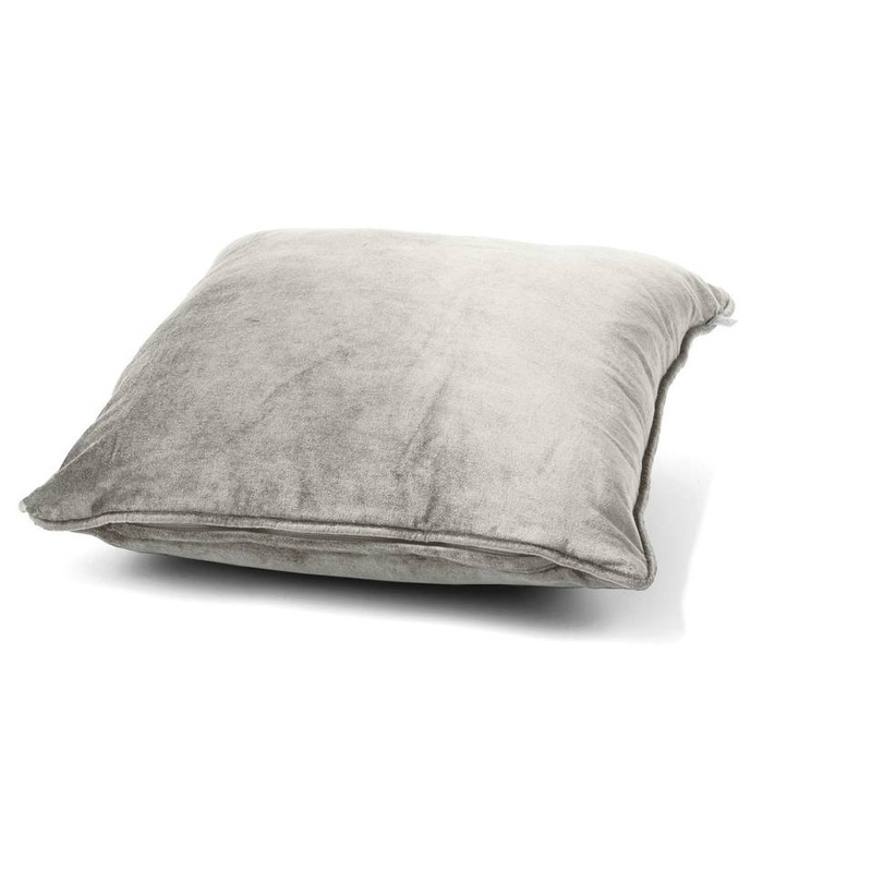 Dutch Decor sierkussen fluweel - licht grijs - 45x45 cm