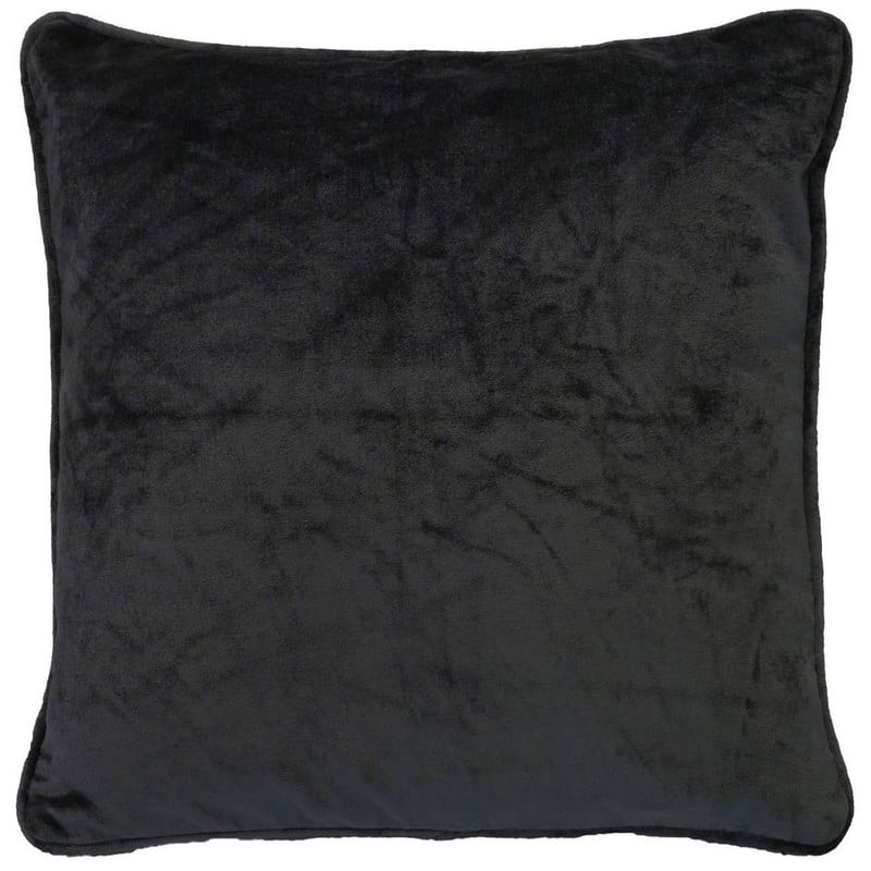 Dutch Decor sierkussen fluweel - zwart - 45x45 cm
