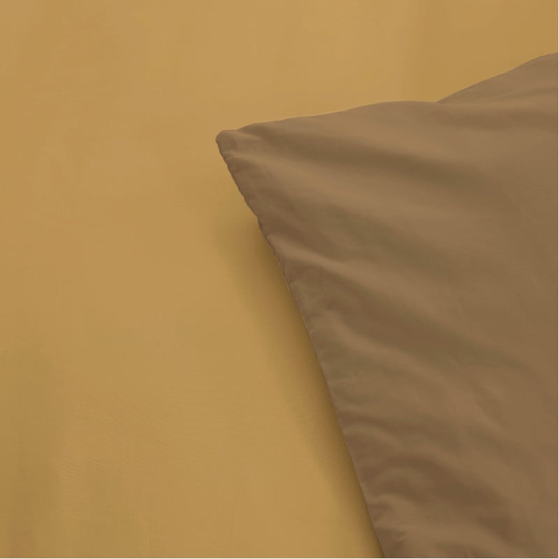 Dekbedovertrek 1-persoons - okergeel - 140x220 cm