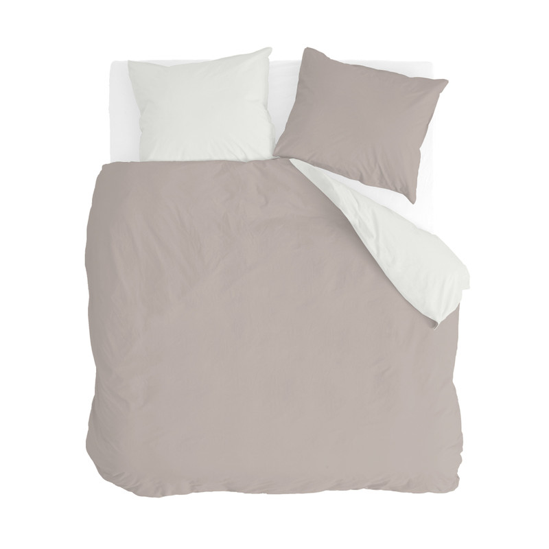 Dekbedovertrek 2-persoons - taupe - 240x220 cm