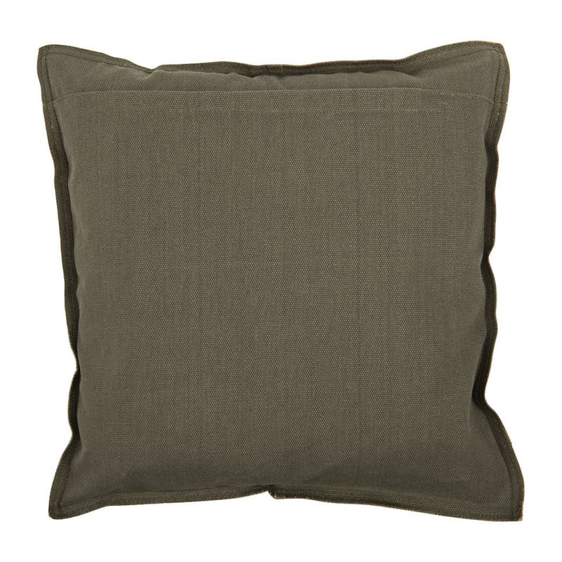 Sierkussen canvas - leer - 45x45 cm