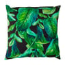 Sierkussen groen blad - zwart/groen - 45x45 cm