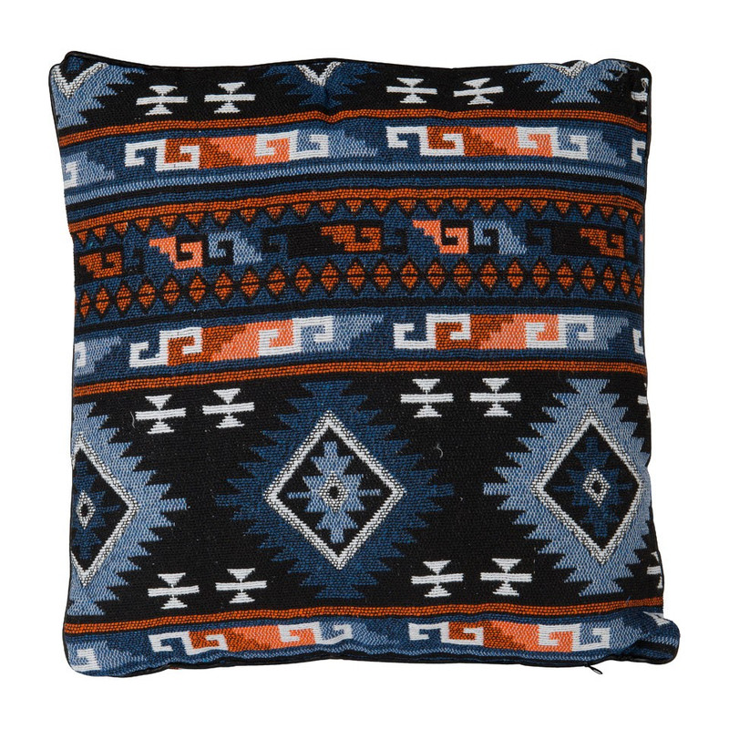 Sierkussen indian style - blauw - 45x45 cm