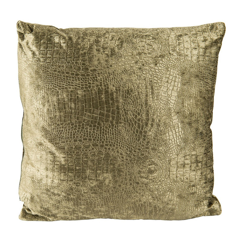 Sierkussen krokodil structuur - 43 x 43 cm - groen
