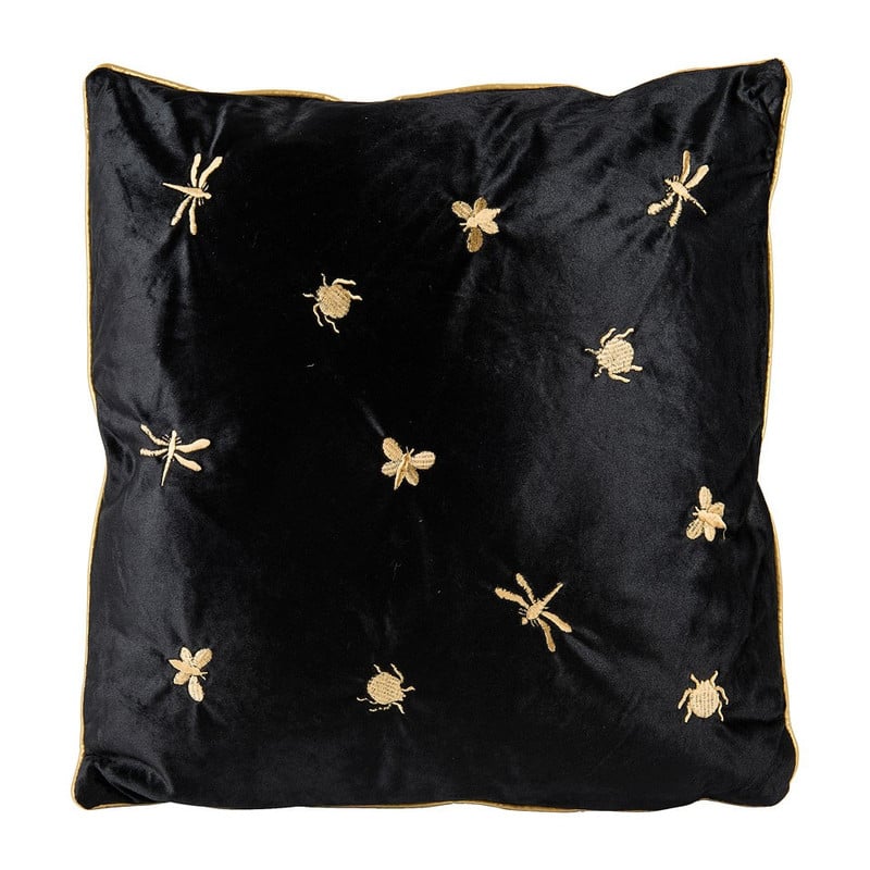 Sierkussen insecten zwart - 43 x 43 cm
