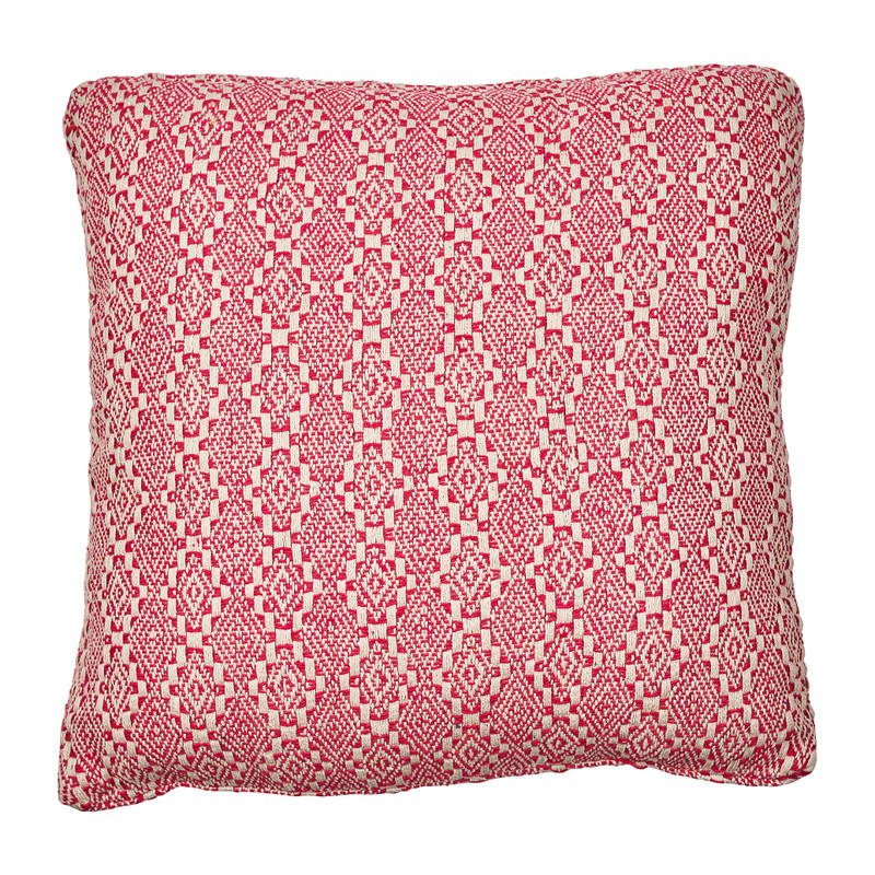 Sierkussen roze/wit - ruitjes - 45x45 cm