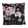 Kussen bloemenprint - grijs - 45x45 cm