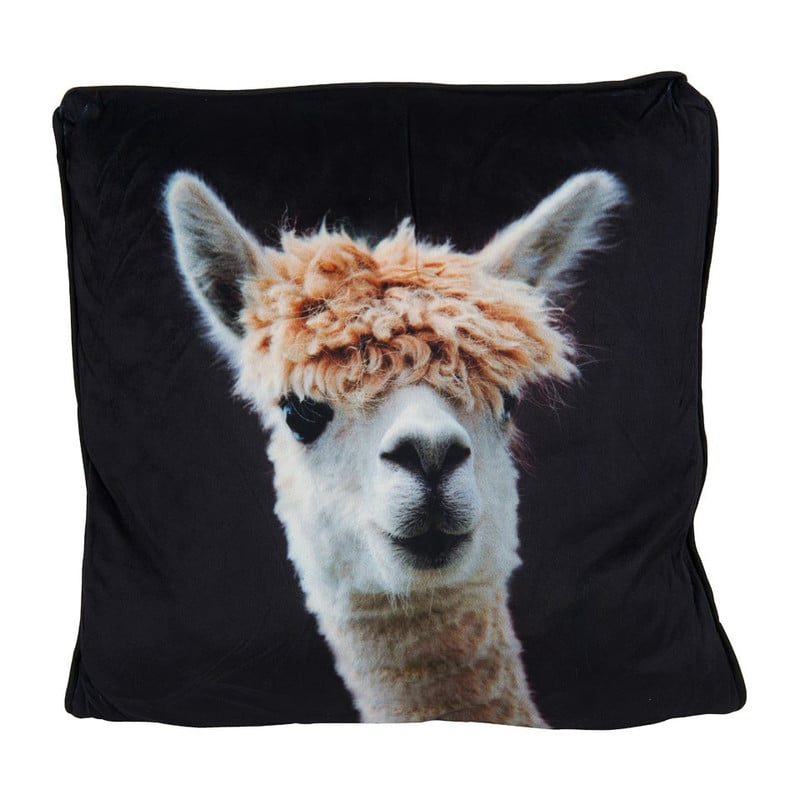 Sierkussen Alpaca zwart 45 x 45 cm