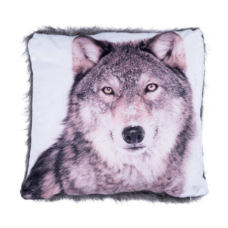 Kussen wolf - 45 x 45 x 7,5 cm