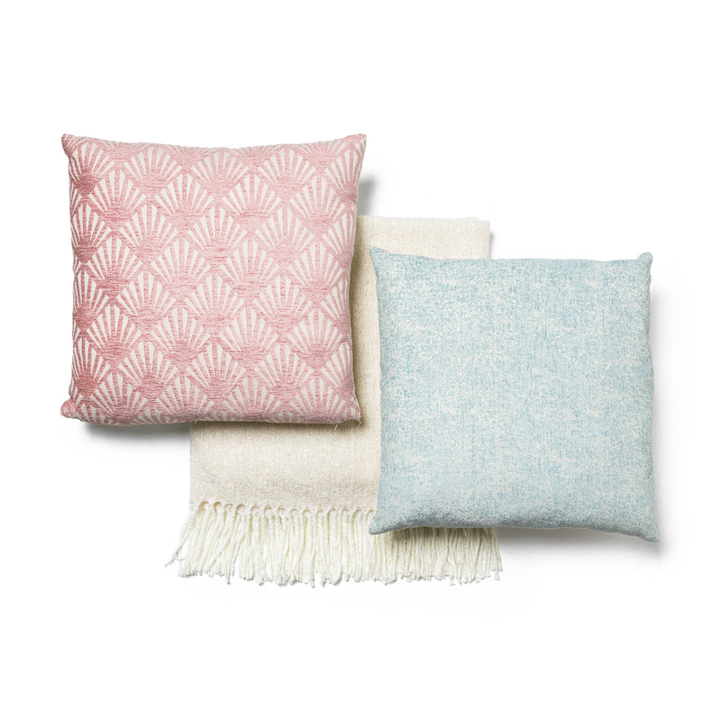 Sierkussen chenille -  roze - 45x45 cm