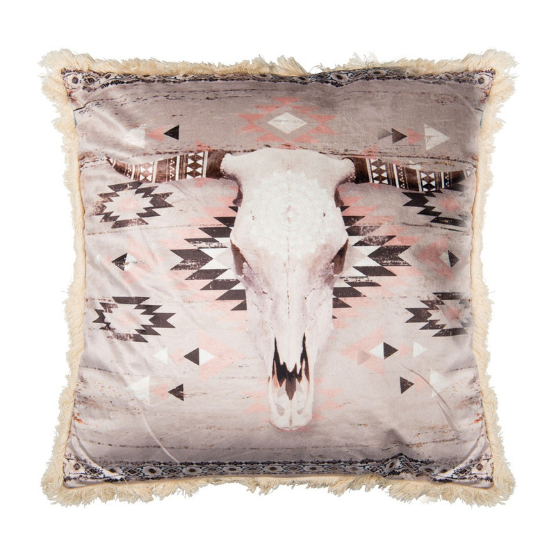 Sierkussen stier - roze