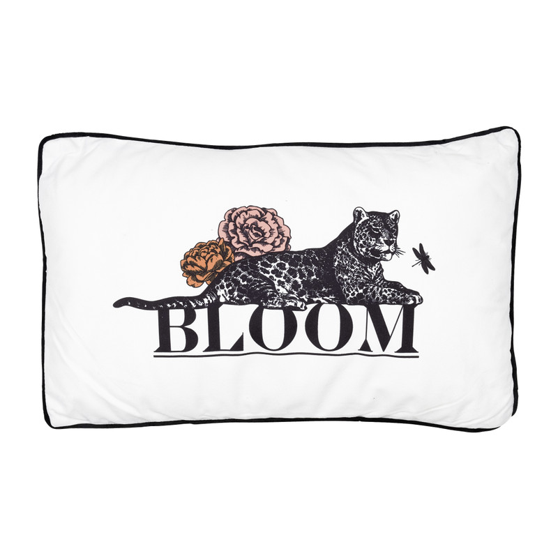 Sierkussen Bloom - wit/zwart - 30x50 cm