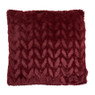Sierkussen bont met dessin - rood - 45x45 cm 