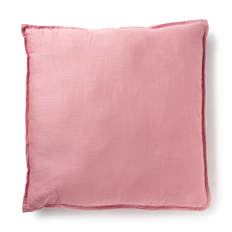 Linnen sierkussen - roze - 60x60 cm