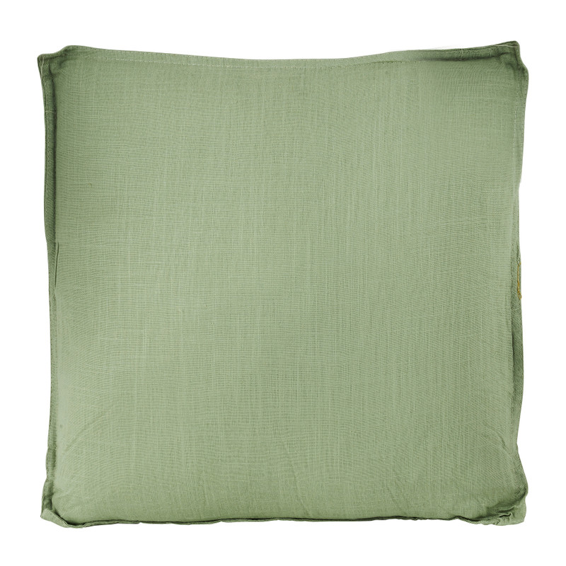 Linnen sierkussen - groen - 60x60 cm