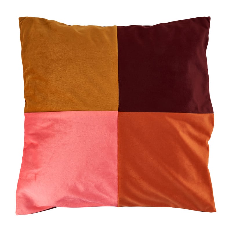 Sierkussen vakken - roze - 45x45 cm