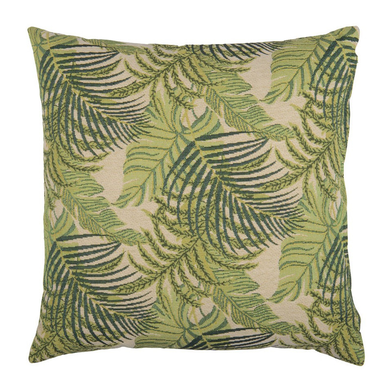 Sierkussen blad design - groen - 45x45 cm