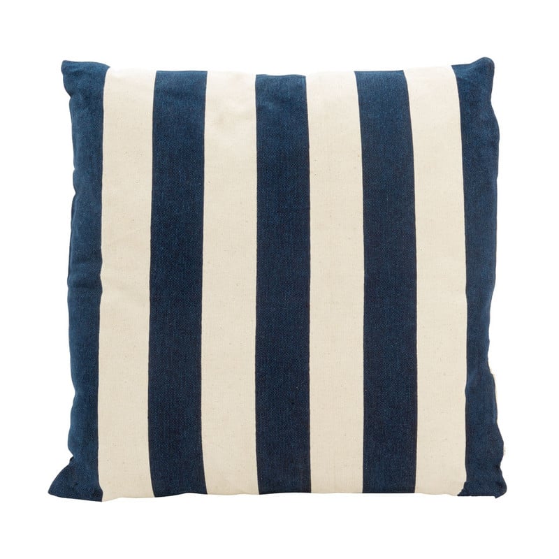 Sierkussen streep - blauw/wit - 45x45 cm