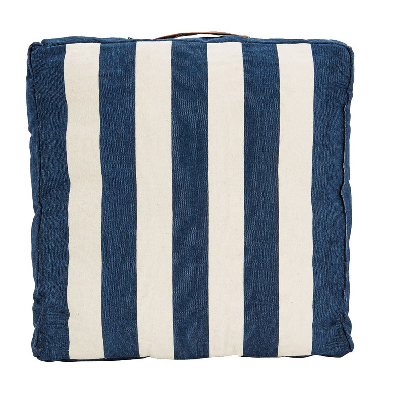 Matraskussen streep - blauw/crème - 45x45 cm