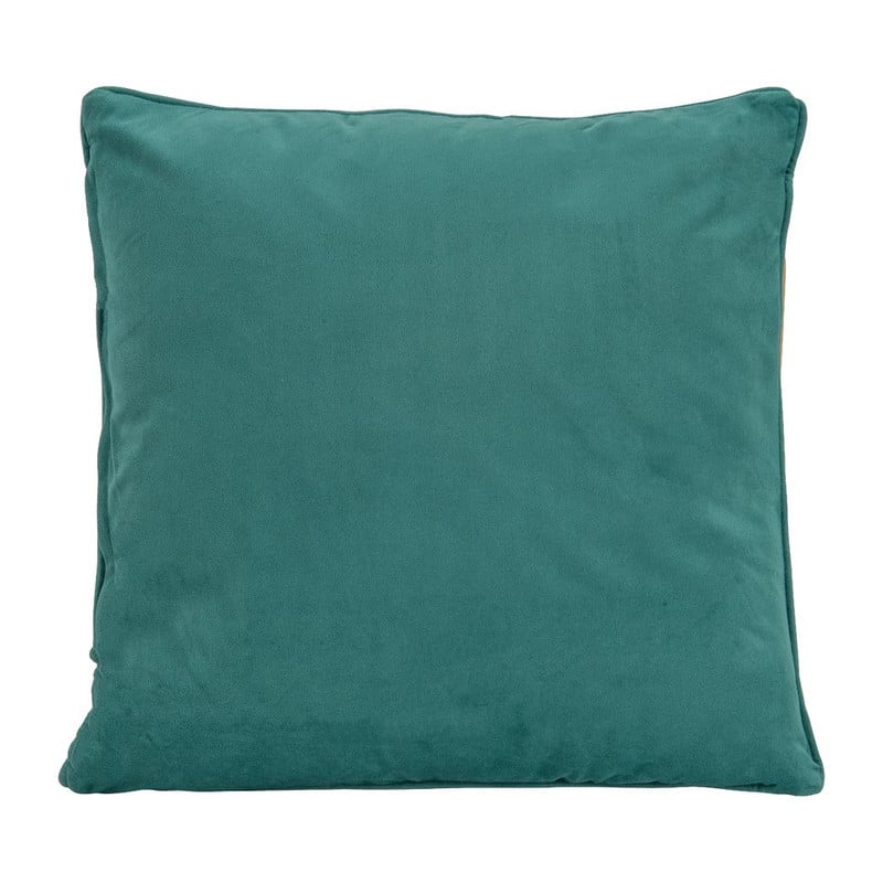 Kussen stip velours - crème/groen - 45x45 cm