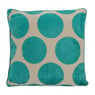 Kussen stip velours - crème/groen - 45x45 cm