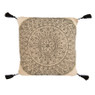 Sierkussen mandala met kwastjes - zwart/wit - 45x45 cm