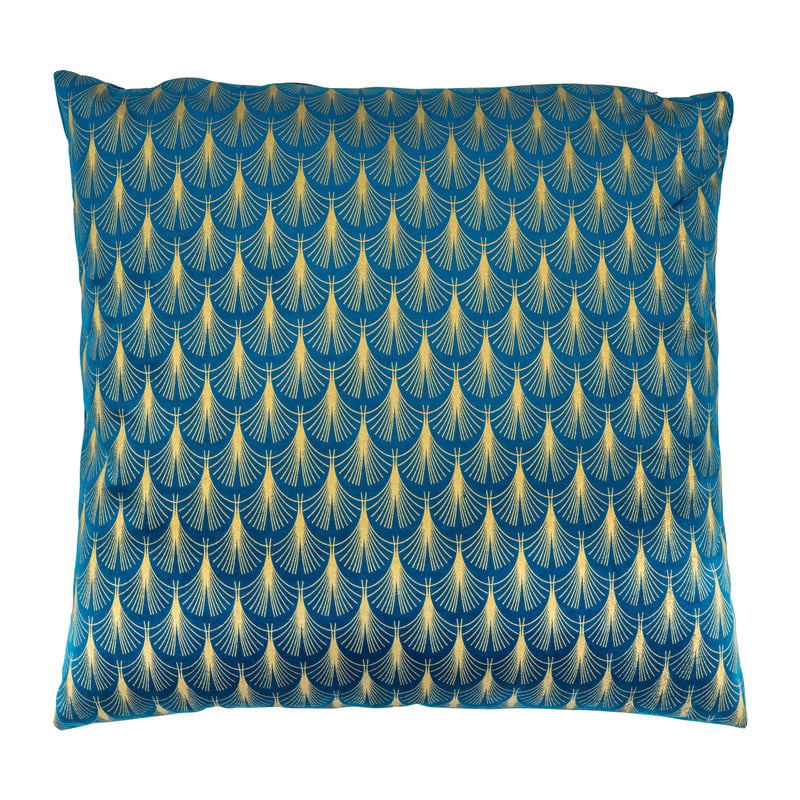 Kussen blauw/goud - 45x45 cm