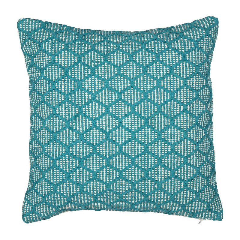 Sierkussen turquoise/wit - 45x45 cm