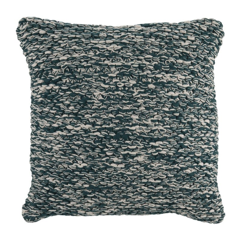 Kussen gemêleerd - petrol/wit - 45x45 cm