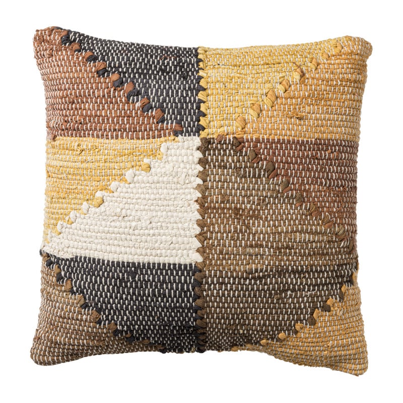 Sierkussen driehoek - bruin - 45x45 cm