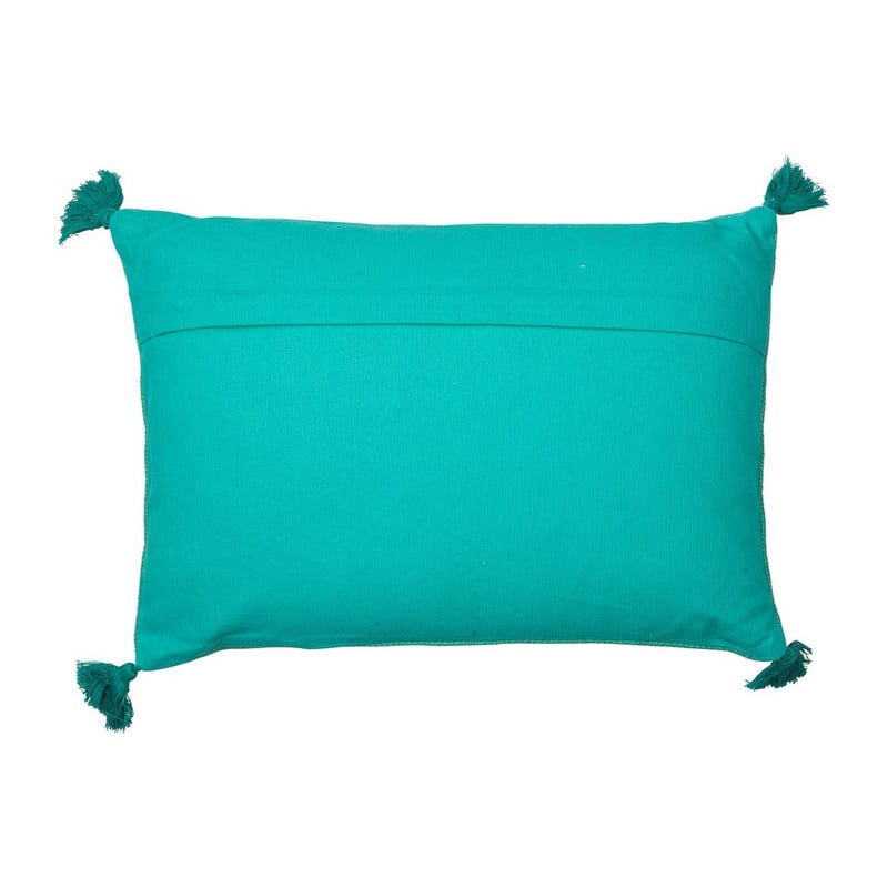 Sierkussen met kwast - turquoise - 35x50 cm 