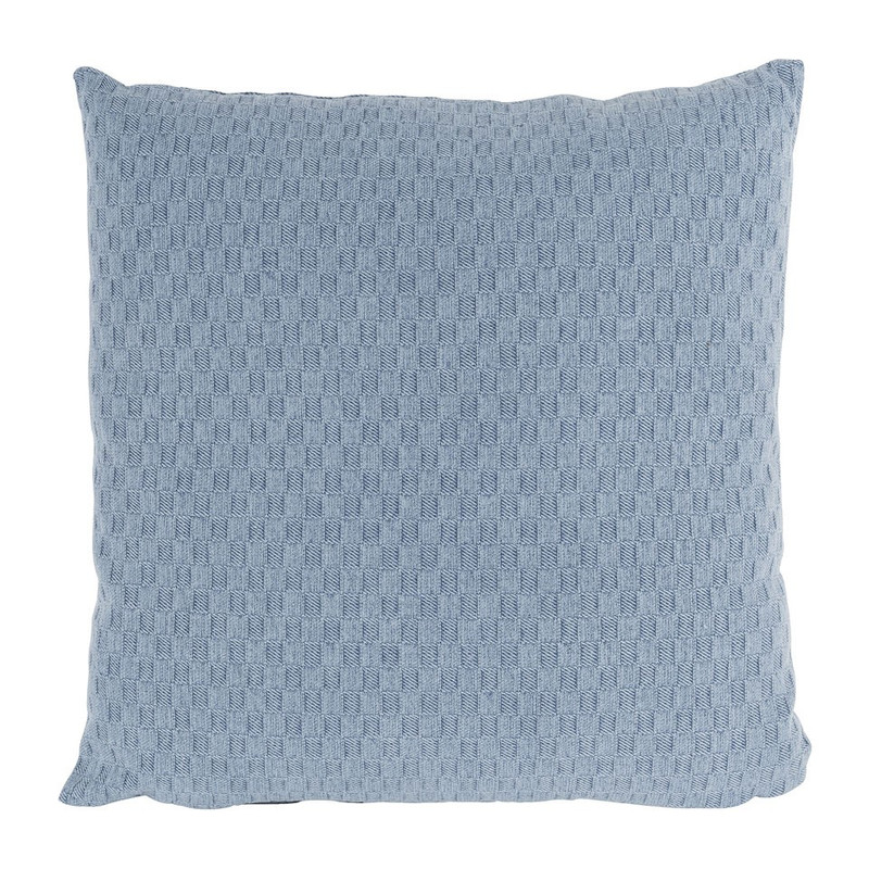 Sierkussen ruit geweven - blauw - 40x40 cm