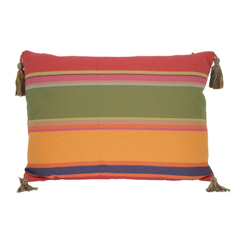 Sierkussen langwerpig streep - 50x35x10 cm - multikleur