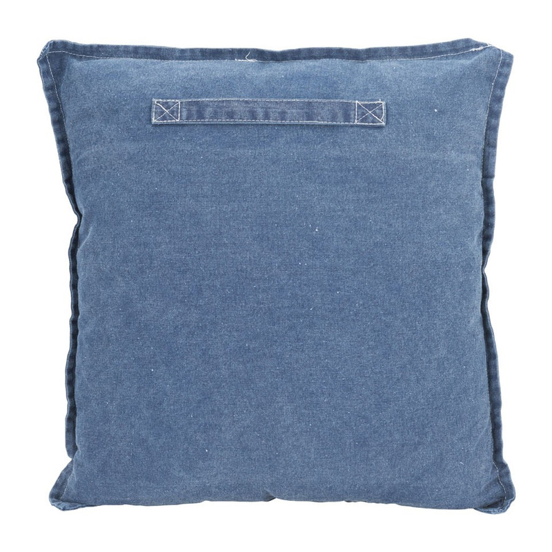 Sierkussen stonewashed - blauw - 45x45 cm