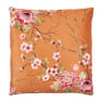 Sierkussen fluweel bloemen - okergeel - 45x45 cm
