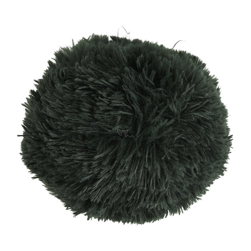 Sierkussen imitatie bont - donkergroen - ⌀20 cm