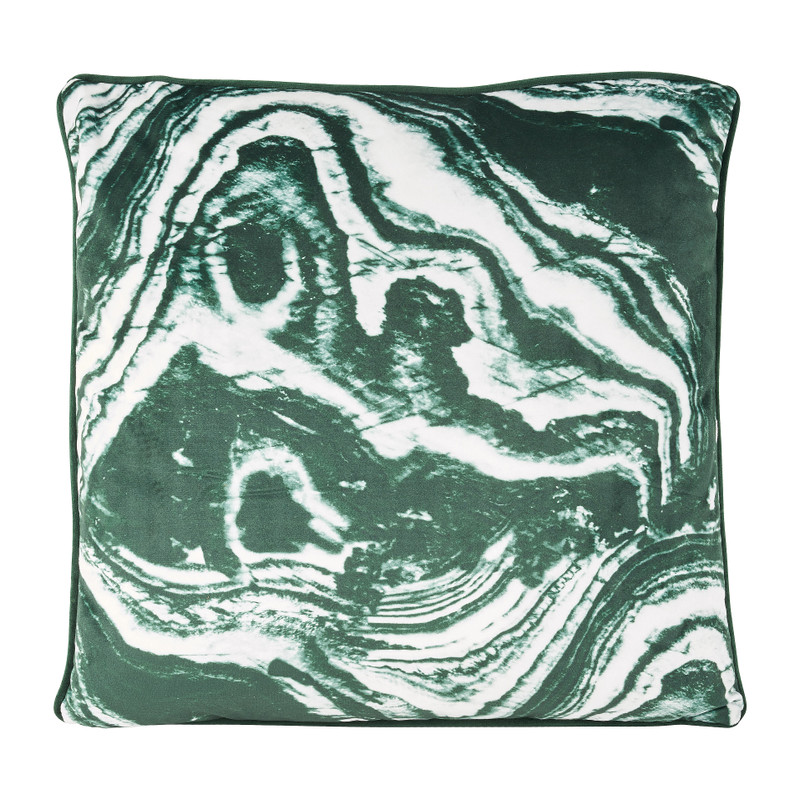 Sierkussen marmer - groen - 45x45 cm