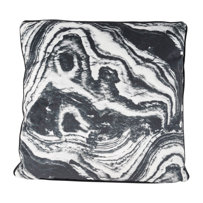 Sierkussen marmer - zwart - 45x45 cm