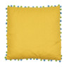 Sierkussen pompom - geel - 45x45 cm 