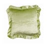 Sierkussen velvet met volant - groen - 40x40 cm 
