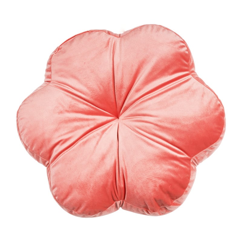 Velvet bloem sierkussen - roze - 45x45 cm