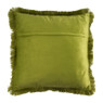 Sierkussen velvet met franjes - groen - 45x45 cm 